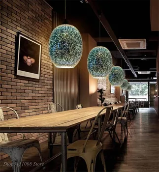 Blizga 3D LED Sieniniai šviestuvai blizgesio pendente Baras, svetainė, Virtuvė, Modernaus Stiklo Pramonės pakabukas lempa, apdailos Įrenginiai