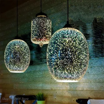 Blizga 3D LED Sieniniai šviestuvai blizgesio pendente Baras, svetainė, Virtuvė, Modernaus Stiklo Pramonės pakabukas lempa, apdailos Įrenginiai