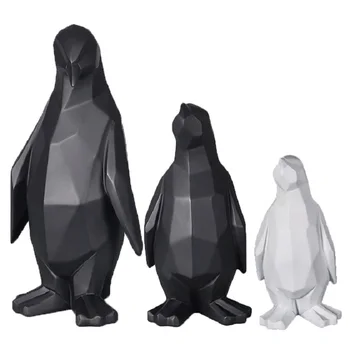 Abstrakti Pingvinas Statula, Skulptūra Geometrinis Dervos Pingvinas Modelis Baldų Namuose Gyvūnų Apdailos Šiuolaikinės Ornamentu Dovanos Amatai