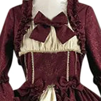 Vintage Suknelė Viduramžių Skraiste Cosplay Kostiumas Suknelė Moterims Gotikos Teismas Square Apykaklės Kratinys Lankas Suknelė Cosplay Suknelė#J30