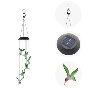 Hummingbird, Saulės Šviesos Lauko Galingumo LED Vėjo Varpelių Pakeisti Spalva Kalėdų Lauko Šviesos Sodas Šviesos Kalėdų Dekoro Šviesos