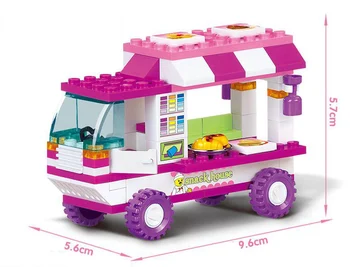 2017 Nauja SLUBAN Rožinė Svajonė Užkandis Automobilių Blokai 102pcs/set Dalelių Plytų Mergaičių Žaislai Suderinama su Legoe