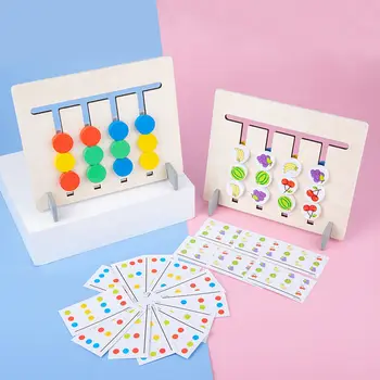 Montessori Mediniai Žaislai, Keturių Spalvų ir Vaisių Dvipusis Porą Vaikų Loginio Mąstymo Žaidimas Ikimokyklinio mokymo mokytis