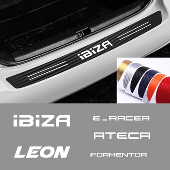 Automobilių 3D Anglies Pluošto Kamieno Galinio Buferio Apsaugos Lipdukas, skirtas Seat Ibiza Leon Cupra E-racer Ateca Formentor FR Racin Priedai