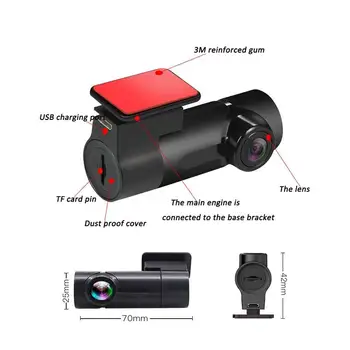 Automobilių skaitmeniniai vaizdo įrašymo įrenginiai desh kamera, dvr vaizdo įrašymo kancleris mini brūkšnys cam ciclismo Desh kamera transporto priemonės registracijos kamera, WIFI DVR 1080HD
