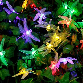 LED Saulės energija Varomas Dragonfly Šviesos Eilutę Kalėdų Dekoravimo Reikmenys