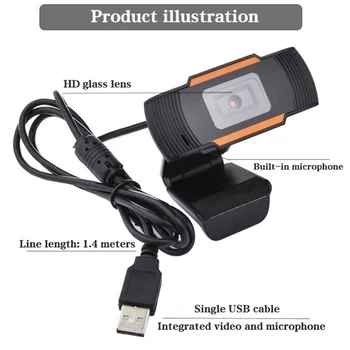 HD 1080p 60fps Webcam PC Mini USB 2.0 Web Kamera Su Mikrofonu USB Kompiuterio vaizdo Kamera 