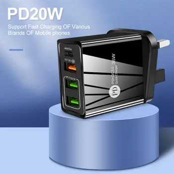 MUMS/ES/JK Prijunkite USB Įkroviklis Greitai Įkrauti PD20W+QC3.0 2.4 Universali Sienos Mobilųjį Telefoną, Planšetinį Kompiuterį Įkrovikliai Tipas-C Adapter