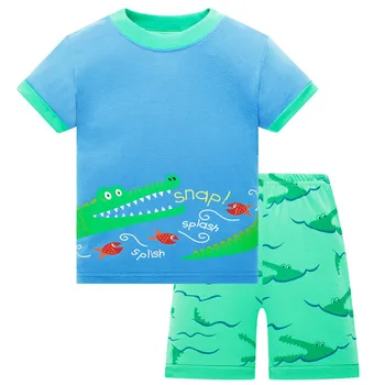 Prekės karšto pižama nightclothes vaikų berniukų Vasaros kūdikių berniukų rinkiniai mados drabužių komplektai berniukams spausdinti vaikai sleepwear kostiumai