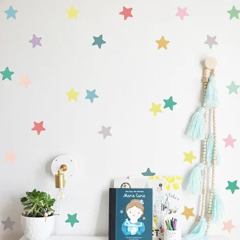 Spalvos fivepointed star Sienų lipduko Vaikų kambariai Kūdikio kambario Dekoratyvinės sienų vinilo Vandeniui Nuimamas Namų dekoro