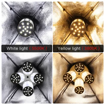 4pcs 20W LED Didelis Šviesus Fotografijos Kukurūzų Apšvietimo Lemputės E27 Bazė šaltai Balta Šilta Geltona Šviesa Softboxes Foto Video Studija