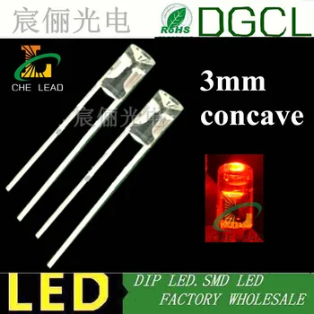 3mm Įgaubti į viršų led raudona/žalia/mėlyna/geltona/balta/šiltai balta/oranžinė/rožinė Apvalus led 3mm DIP LED vanduo skaidrus LED šviesos diodas
