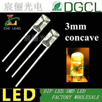3mm Įgaubti į viršų led raudona/žalia/mėlyna/geltona/balta/šiltai balta/oranžinė/rožinė Apvalus led 3mm DIP LED vanduo skaidrus LED šviesos diodas