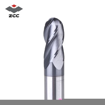 2vnt/daug ZCCCT GM-4B kieto volframo plieno 4 fleita kamuolys nosies padengtas pabaiga malūnas cnc frezavimo cutter metalo apdirbimo profilis HRC45