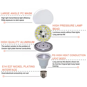 10vnt E27 LED Lemputė E14 šviesos srautą galima reguliuoti Lempos AC 220V 240V Lemputės Reali Galia 24W 20W 15W 12W 9W 6W 3W Smart IC Lampada LED Bombilla