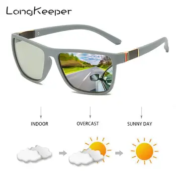 LongKeeper Photochromic Akiniai nuo saulės Vyrams Poliarizuota Vairavimo Akinius Vyrų Chameleonas keičia Spalvą Saulės Akiniai UV400 oculos de sol