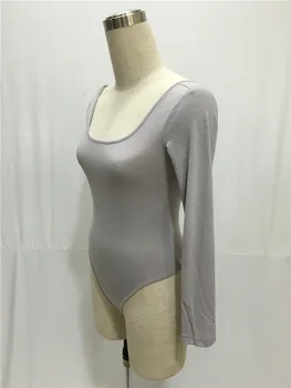 Europos ir Amerikos seksualus jumpsuit Moterų dugno marškinėliai Liesas ilgomis rankovėmis Apvalios kaklo Backless LL5010-2