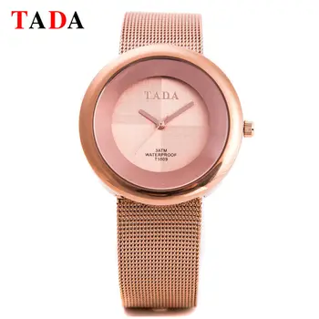 Top Prabangos Prekės ženklo TADA T1009 3ATM Wateprroof moteriški Laikrodžiai Karšto Pardavimo Japonija Judėjimas Nerūdijančio Plieno Dirželis Laikrodžiai Panele, Mergina