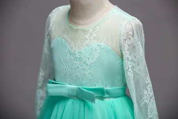 5-15Yrs Vaikų Mergaičių Ilgai Nėrinių Gėlių Šalies Kamuolys Suknelė Prom Dresses Princesė Vestuvių Vaikus Pirmos Komunijos Suknelė