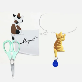 7pcs Animaciją Kačių Magnetas, Kablys, Šaldytuvo Magnetų Reguliuojamas Bendy Katė Uodegos Kabliukai Šaldytuvas Magnetinis Lipdukas (Random Modelis)