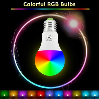 Magija 9W E27 RGB WIFI Led Smart Lemputė Šviesos Belaidžio Protingo Namo Automatizavimo Lempos 85-265V lemputė Dirbti su ALexa 