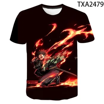 2020 Naujas Demon Slayer T-shirt Anime Tees Vyrų, Moterų, Vaikų Streetwear Cool 3D Atspausdintas Viršūnes Juokingas Animacinių filmų Kimetsu Nr. Yaiba Tee