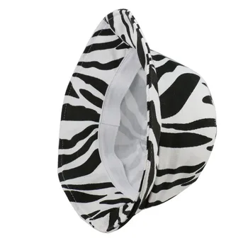 FOXMOTHER Naujas Mados Juoda Balta Dryžuotas Zebras Kibirą, Skrybėlės Moterims Moteriški