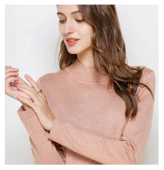 2020 nauja rudens ir žiemos sexy ilga suknelė moteriškas minkštas su ilga apykakle kašmyro megztinis moteriška puloveriai, megzti