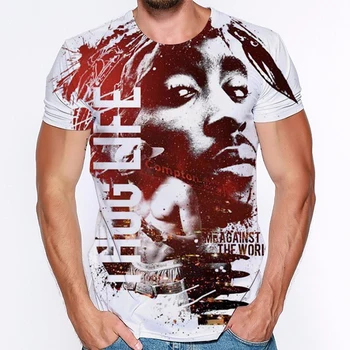 Reperis 2pac Tupac Berniukas 3D Atspausdintas Marškinėliai trumpomis Rankovėmis Marškinėliai, Unisex Vasaros Tupac Hip-Hop Marškinėliai Camiseta Vyras Prekės Tees Viršūnės