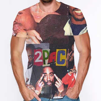 Reperis 2pac Tupac Berniukas 3D Atspausdintas Marškinėliai trumpomis Rankovėmis Marškinėliai, Unisex Vasaros Tupac Hip-Hop Marškinėliai Camiseta Vyras Prekės Tees Viršūnės