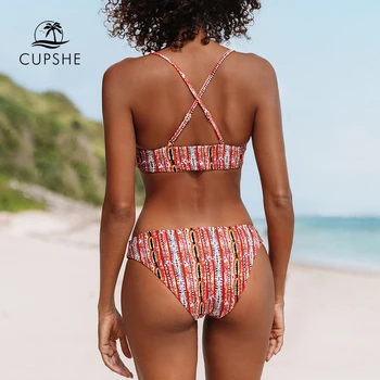 CUPSHE Grįžtamasis Apačioje Nėriniai Bikini Rinkiniai maudymosi kostiumėlis Moterims Seksualus Mažai Waisted Dviejų dalių maudymosi Kostiumėliai, 2021 M. Mergina Paplūdimio Maudymosi Kostiumai