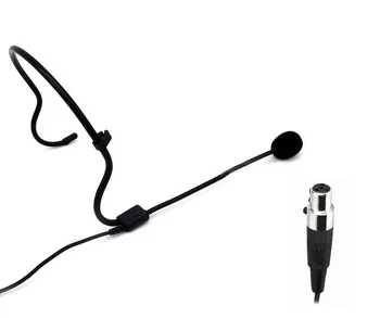 Prabangus Juodas Ausines, mikrofoną (TA4F) 4pin Mini XLR už Shure Belaidžio PGX1 SLX microfono