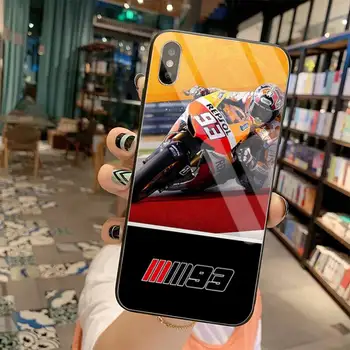 YJZFDYRM 2018 2019 Marc Marquez Moto Gp 93 Telefonas Padengti Grūdinto Stiklo iPhone 11 Pro XR XS MAX 8 X 7 6S 6 Plus SE 2020 atveju