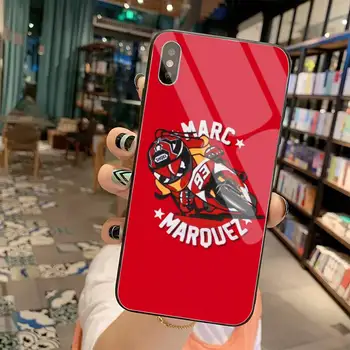 YJZFDYRM 2018 2019 Marc Marquez Moto Gp 93 Telefonas Padengti Grūdinto Stiklo iPhone 11 Pro XR XS MAX 8 X 7 6S 6 Plus SE 2020 atveju