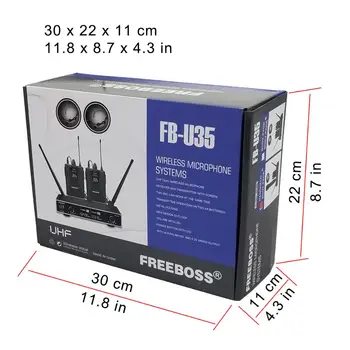 FB-U35H2 Dual Būdas UHF Fiksuoto Dažnio Bevielio Mikrofono Sistema su 2vnt Bodypack + 2vnt lavalier&laisvų rankų įranga Kalbos Mic