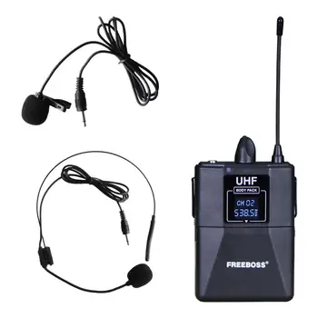FB-U35H2 Dual Būdas UHF Fiksuoto Dažnio Bevielio Mikrofono Sistema su 2vnt Bodypack + 2vnt lavalier&laisvų rankų įranga Kalbos Mic