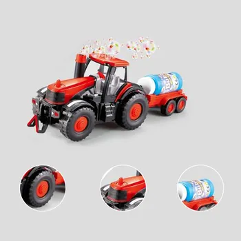Elektros Burbulo Pūtimo Ūkio Traktoriaus su Šviesos, Garso Kanalo Burbulas Tirpalas Butelis Vaikų Automobilių Švietimo Žaislų Rinkinys