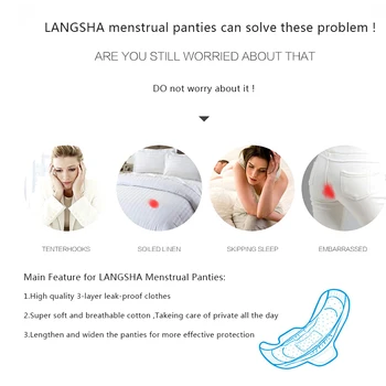 ZJX Nuotėkio Įrodymas, Menstruacijų Kelnaitės Moterims, apatinis trikotažas Išplėsti Ponios Fiziologinių Kelnės Minkštos Medvilnės Sveikatos Besiūlių Kelnaičių