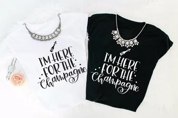 Atsitiktinis Topai Marškinėliai Čia Šampano Naujų Metų T-Shirt Moterims, Unisex Grunge Tumblr Medvilnė Tee Pastelinių Estetinės Paprasta