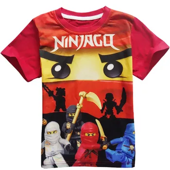 Karšto pardavimo ninjago animacinių filmų modelis Helovinas drabužius, O-kaklo trumpomis rankovėmis marškinėliai kūdikių berniukų drabužiai vaikams, vasaros marškinėliai 3-10 Y