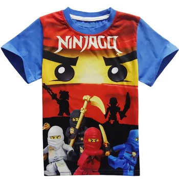 Karšto pardavimo ninjago animacinių filmų modelis Helovinas drabužius, O-kaklo trumpomis rankovėmis marškinėliai kūdikių berniukų drabužiai vaikams, vasaros marškinėliai 3-10 Y