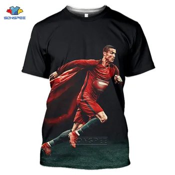SONSPEE Mens Futbolo Žvaigždė Cristiano Ronaldo Marškinėliai Atsitiktinis Trumpas Rankovės Streetwear Tees Vyrų/Moterų 3d Print T-shirts Vasarą Viršų