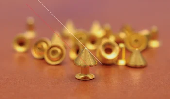 100X 7*5mm Aukso Dėmės Kūgio Metalo Smeigės Odos amatų Tvirtinimo detalės Apyrankės Kniedės Stud Kulka Šuoliai Concho Rivetback