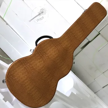 Pagamintas Kinijoje, Krokodilas masto tekstūra modelis, rudos ir geltonos spalvos hardcase, pritaikoma, bosinė gitara hardcase.