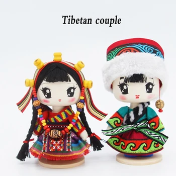17cmQ versija Tibeto lėlės Rankų darbo mediniais nacionalinės lėlės lėlės moko Tibeto savybė, dovanos