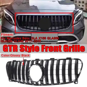 Naujas GT-R Stiliaus radiatoriaus Grotelės Juodos spalvos Automobilio Bamperio Grotelės, Grotelės Mercedes Benz GLA X156 GLA200 GLA250 GLA45 Už AMG 2017-2018